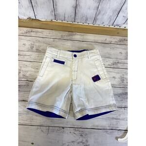 Pinetti white Denim Shorts Blue contrast stitching inner lining Size- 6/7